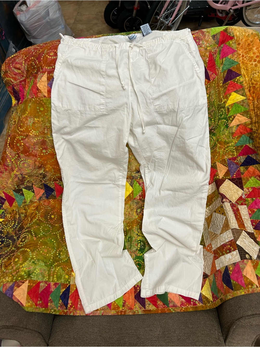 Abercrombie & Fitch White Drawstring Chino trousers
